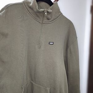 Vans Men's Zip-Up Khaki Sweater
